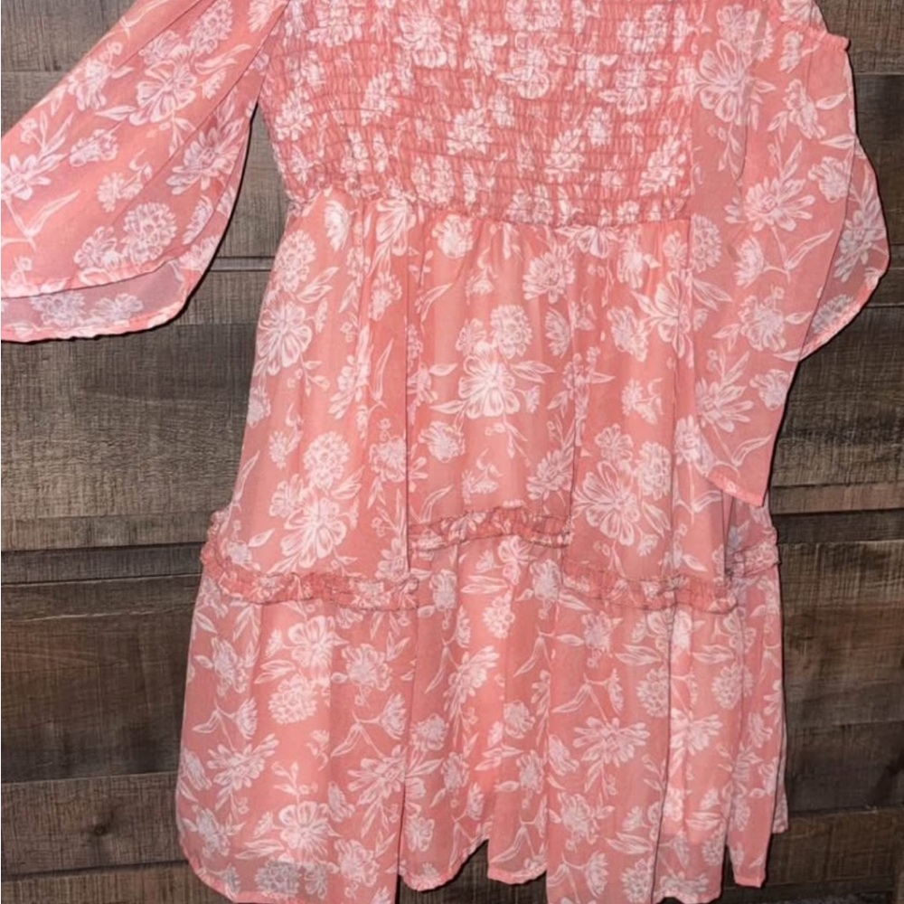 Floral Pink Off-Shoulder Dress